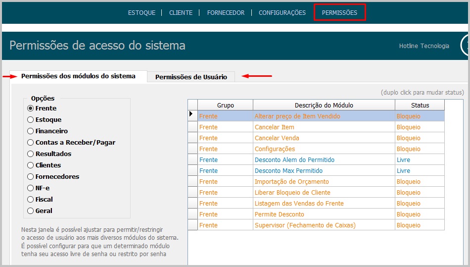 configura senha senha geral